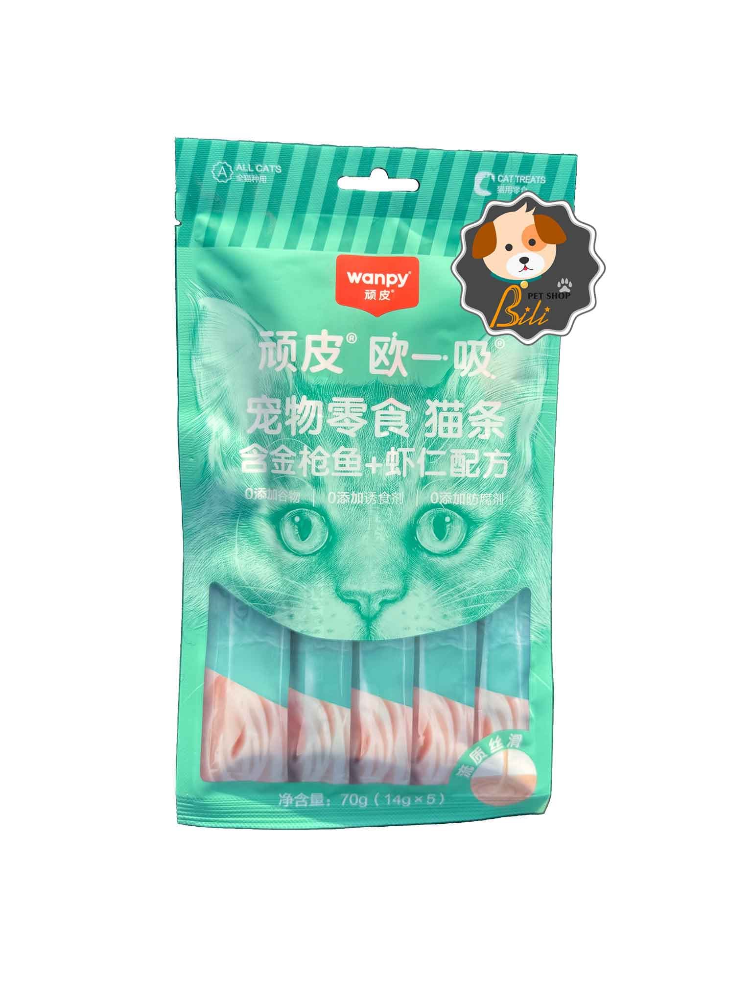 بستنی گربه ونپی با طعم ماهی تن و میگو ۵ عددی ـ WANPY CAT TREAT TUNA & SHRIM