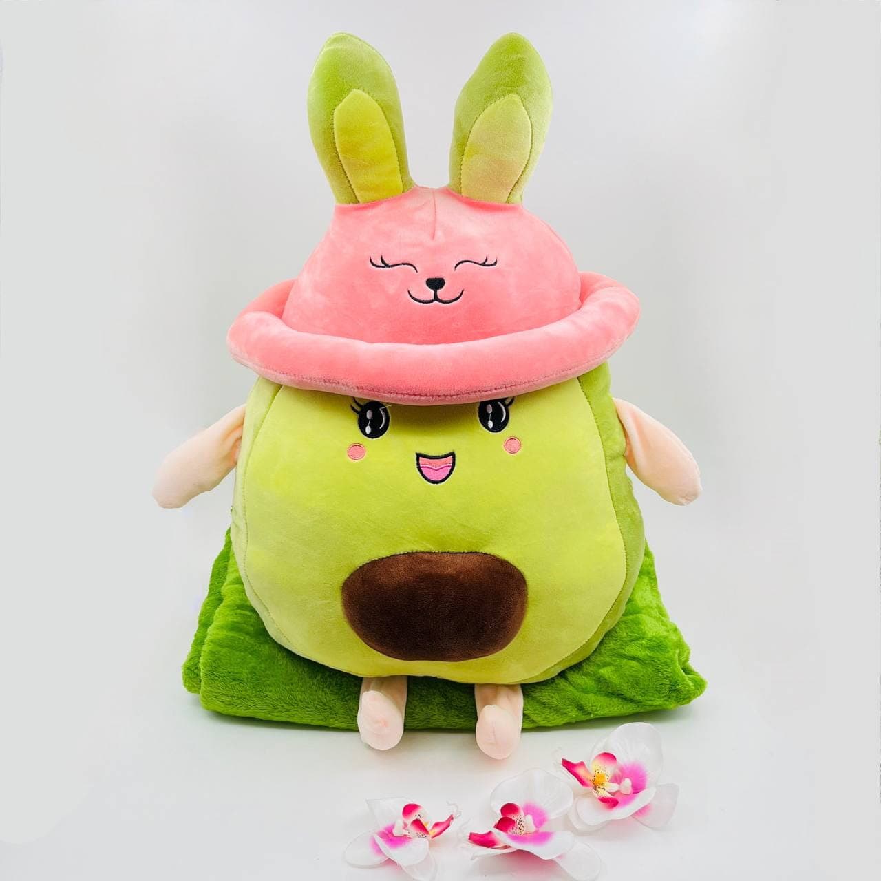 عروسک پتو بالشتی آووکادو خرگوشی کد 543 — تصویر ۲