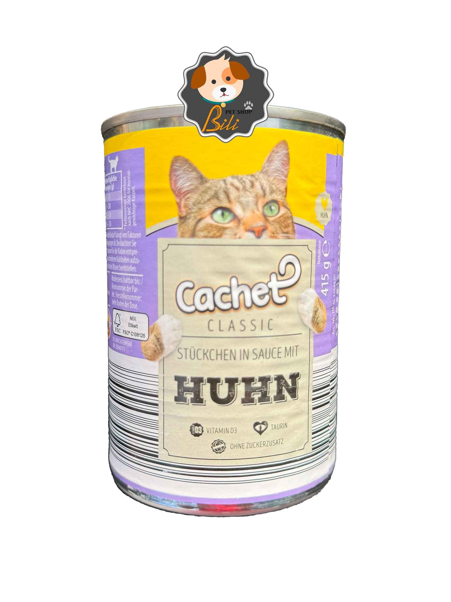 کنسرو گربه کچت با طعم مرغ ۴۰۰ گرمی ـ CACHET CLASSIC STUCKCHEN IN SAUCE MIT HUHN 400 GR