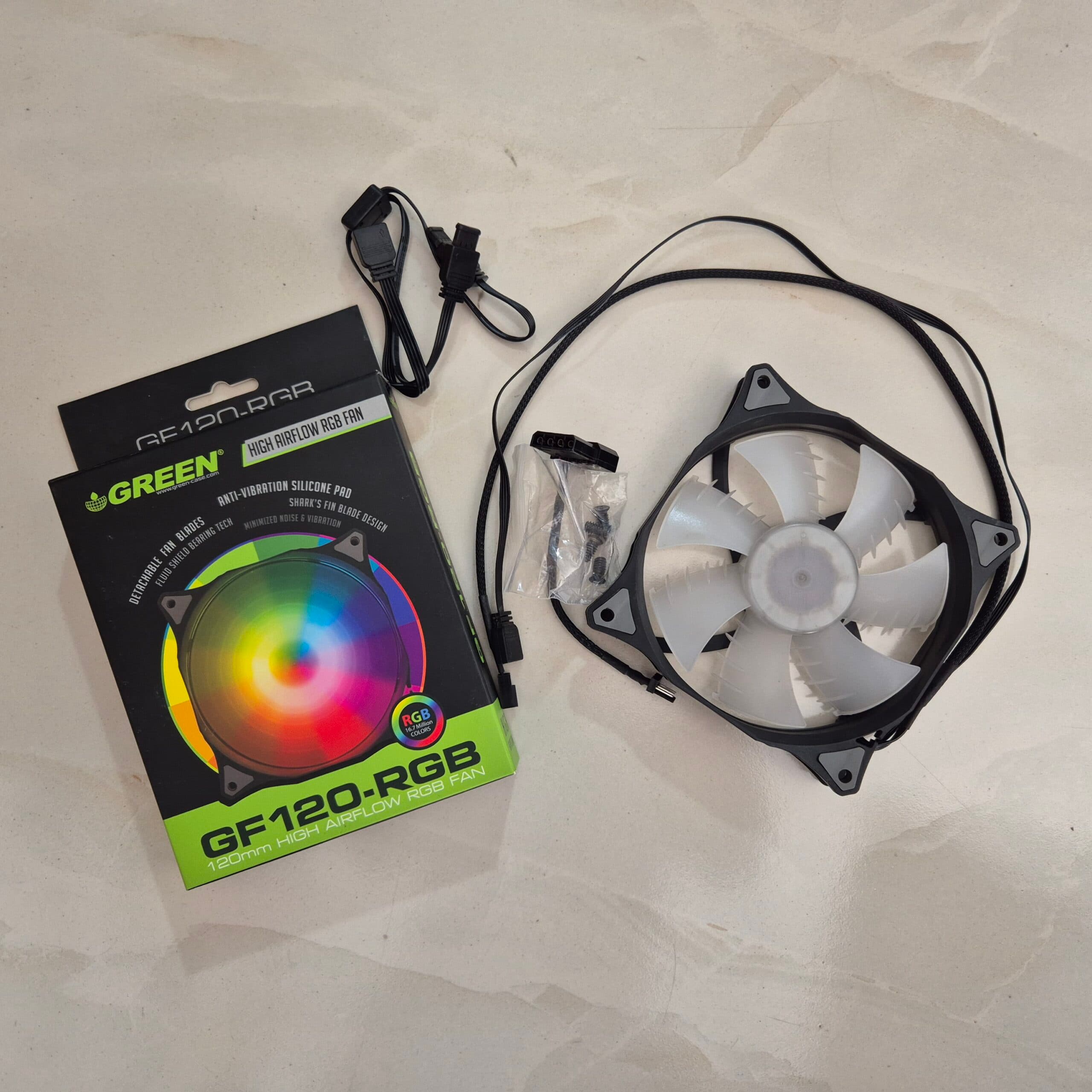 فن کیس GF120-RGB استوک | فن 120 میلی‌متری RGB کم‌صدا