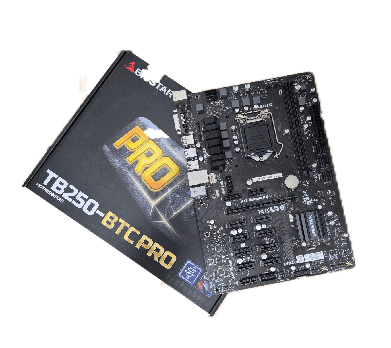مادربرد Biostar TB250-BTC Pro استوک در حد نو کارتن دار — تصویر ۲