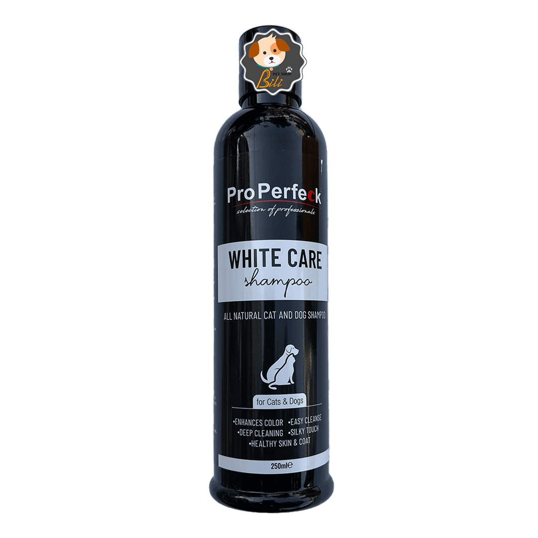 شامپو پرو پرفک مخصوص سگ و گربه با موهای سفید ۲۵۰ میل ـ PROPERFECK SHAMPOO FOR CAT & DOG WHITE CARE 250 ML