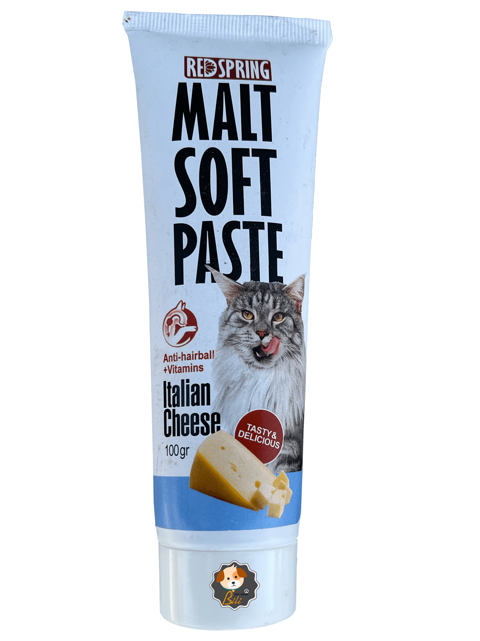 خمیر مالت گربه رد اسپرینگ با طعم پنیر ۱۰۰ گرمی ـ REDSPRING MALT SOFT PASTE ITALIAN CHEESE FLAVOUR 100 GR