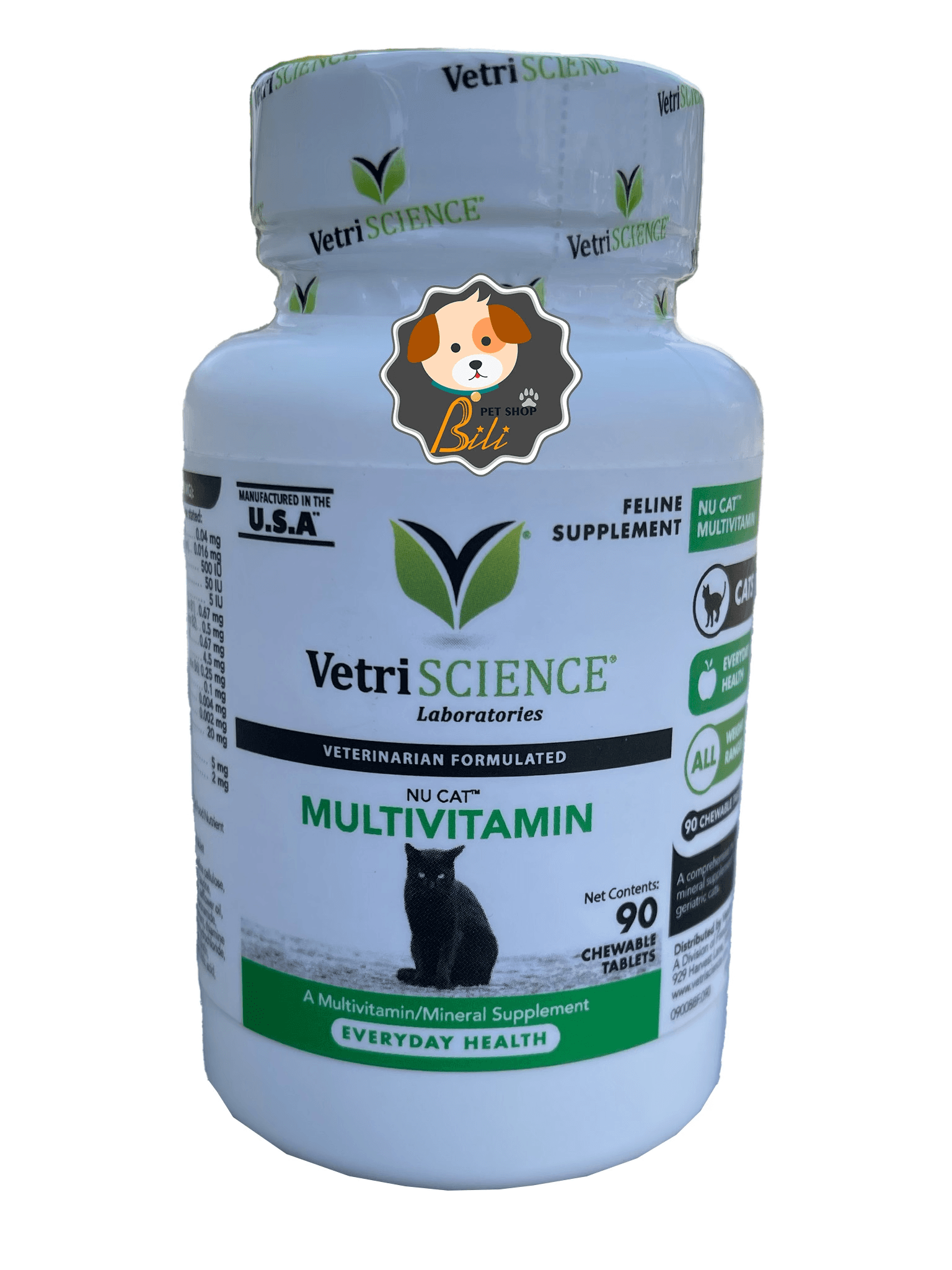 قرص مولتی ویتامین روزانه گربه وتری ساینس ۹۰ عددی ـ VETRISCIENCE MULTIVITAMIN FOR CAT 90 PCS