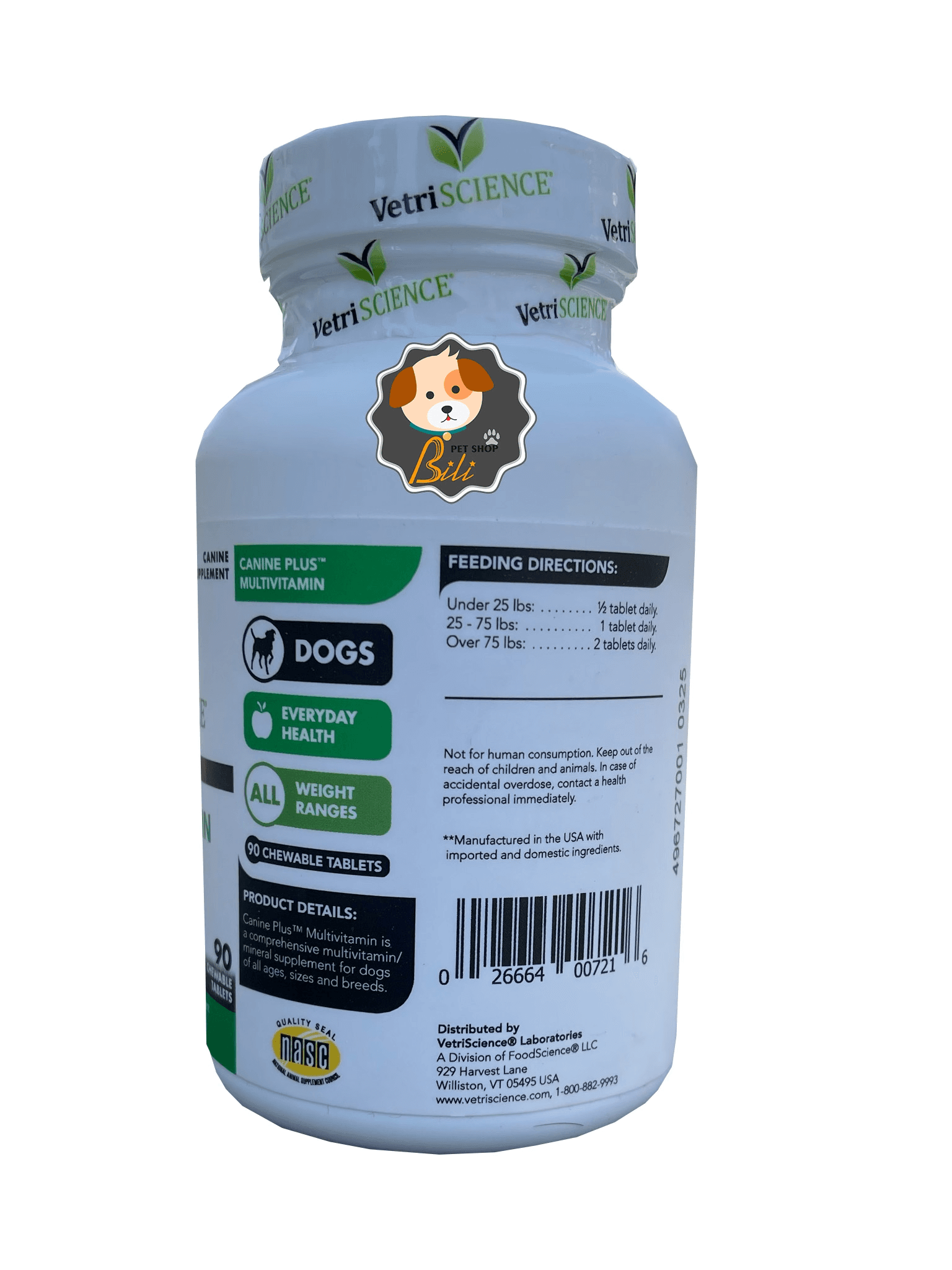 قرص مولتی ویتامین روزانه سگ وتری ساینس ۹۰ عددی ـ VETRISCIENCE MULTIVITAMIN FOR DOG 90 PCS — تصویر ۵
