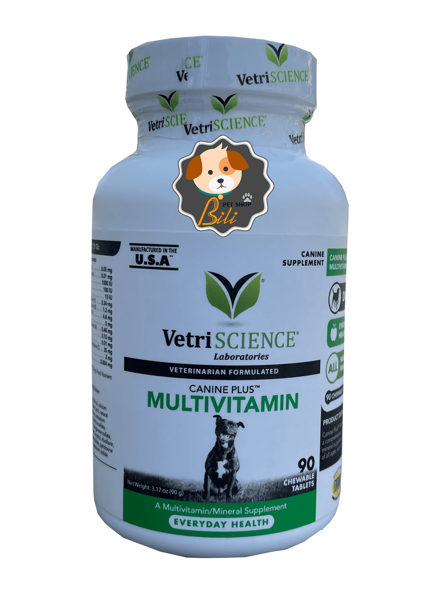 قرص مولتی ویتامین روزانه سگ وتری ساینس ۹۰ عددی ـ VETRISCIENCE MULTIVITAMIN FOR DOG 90 PCS