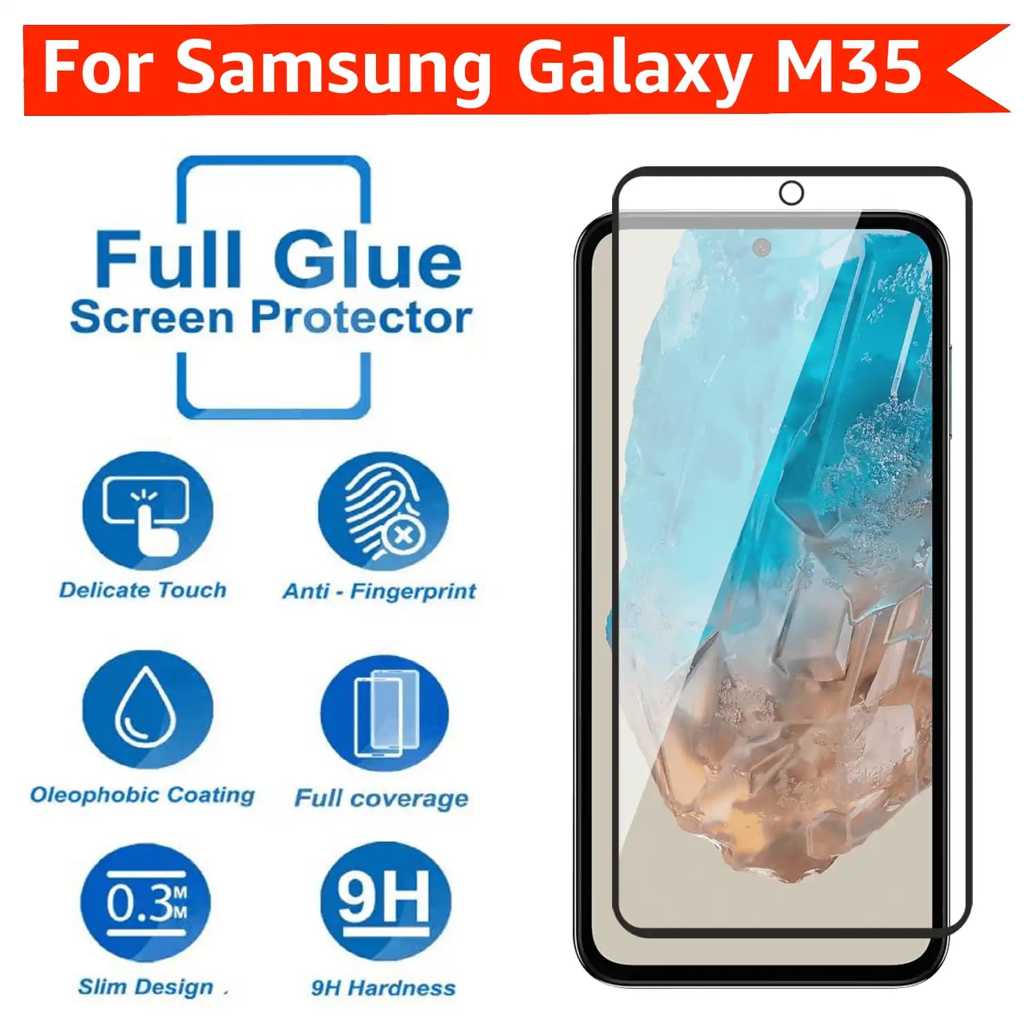 گلس گوشی سامسونگ Samsung Galaxy M35 مدل full glass — تصویر ۱۱
