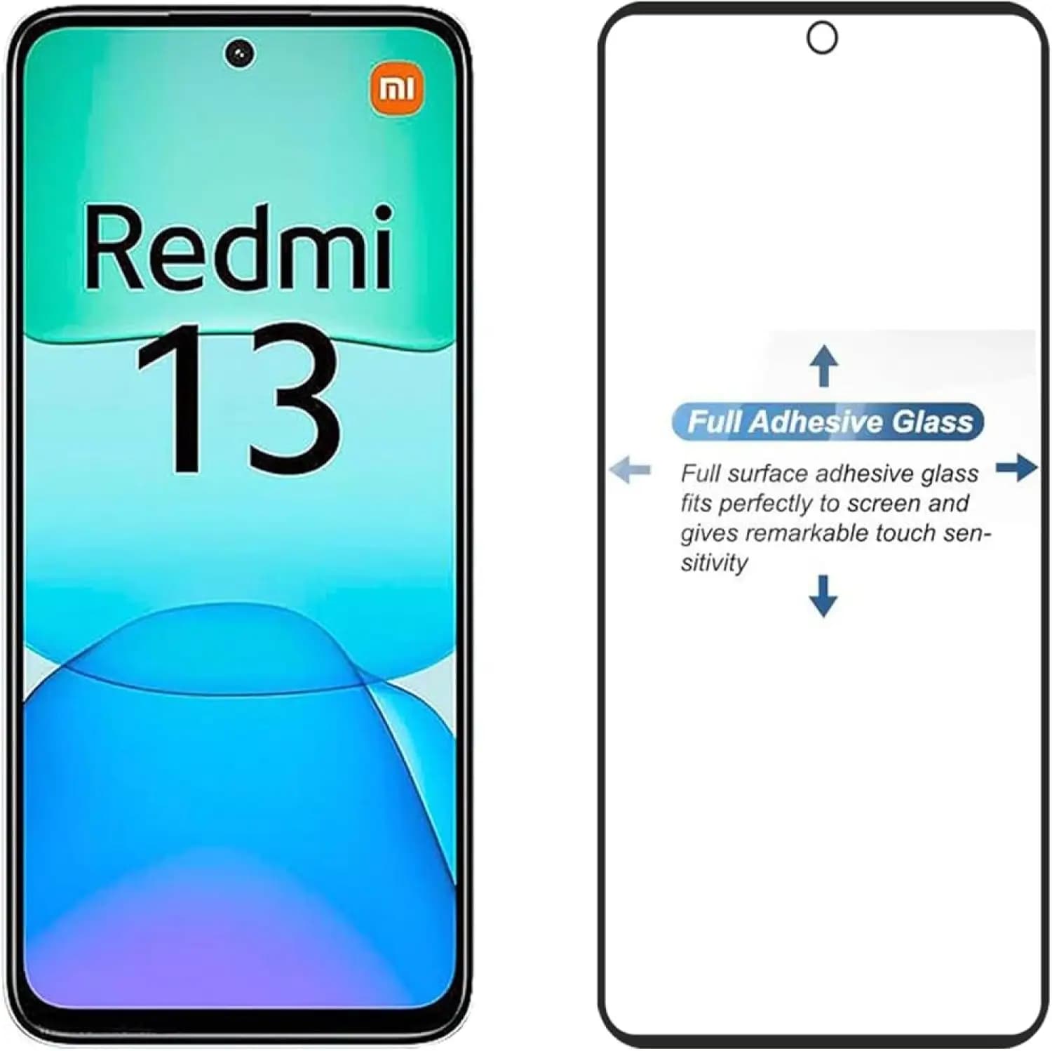 گلس گوشی شیائومی Xiaomi Redmi 13 5G مدل full glass — تصویر ۶