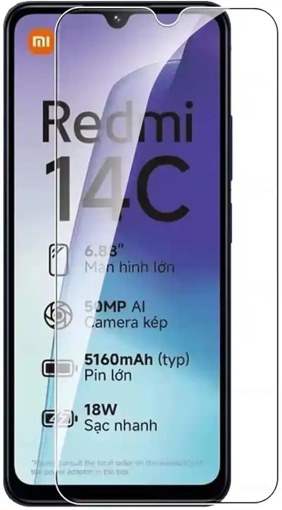 گلس گوشی شیائومی Xiaomi Redmi 14C 5G مدل full glass — تصویر ۳