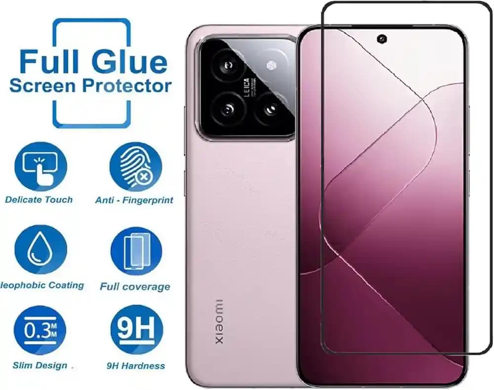 گلس گوشی شیائومی Xiaomi 14 مدل full glass — تصویر ۴