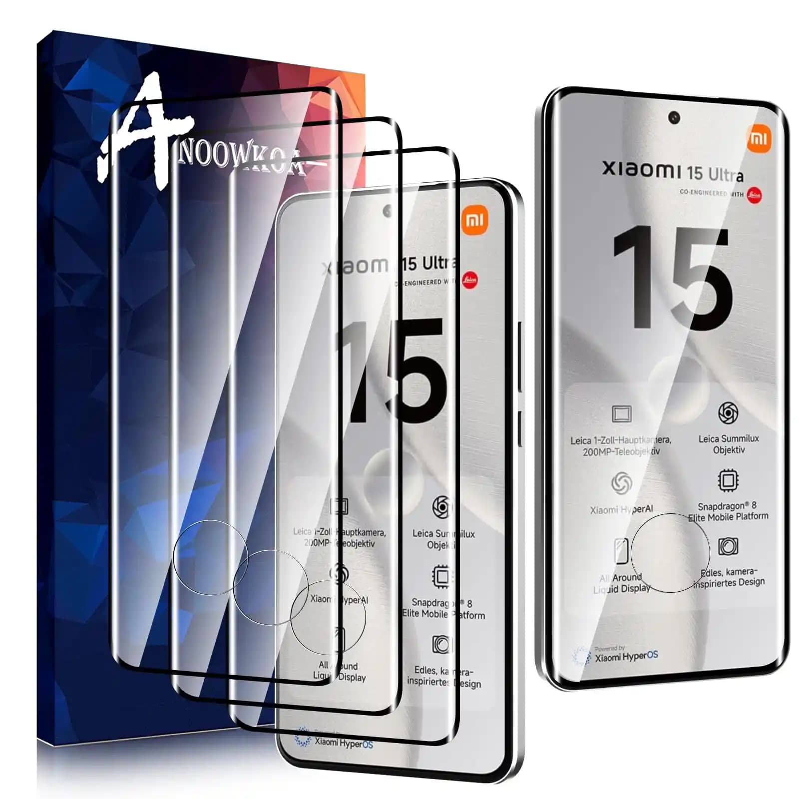 گلس گوشی شیائومی Xiaomi 15 Ultra مدل full glass — تصویر ۴
