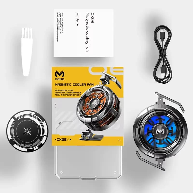 فن خنک کننده گوشی موبایل Memo Cx08 15W رادیاتوری گیره ای مگنتی — تصویر ۶
