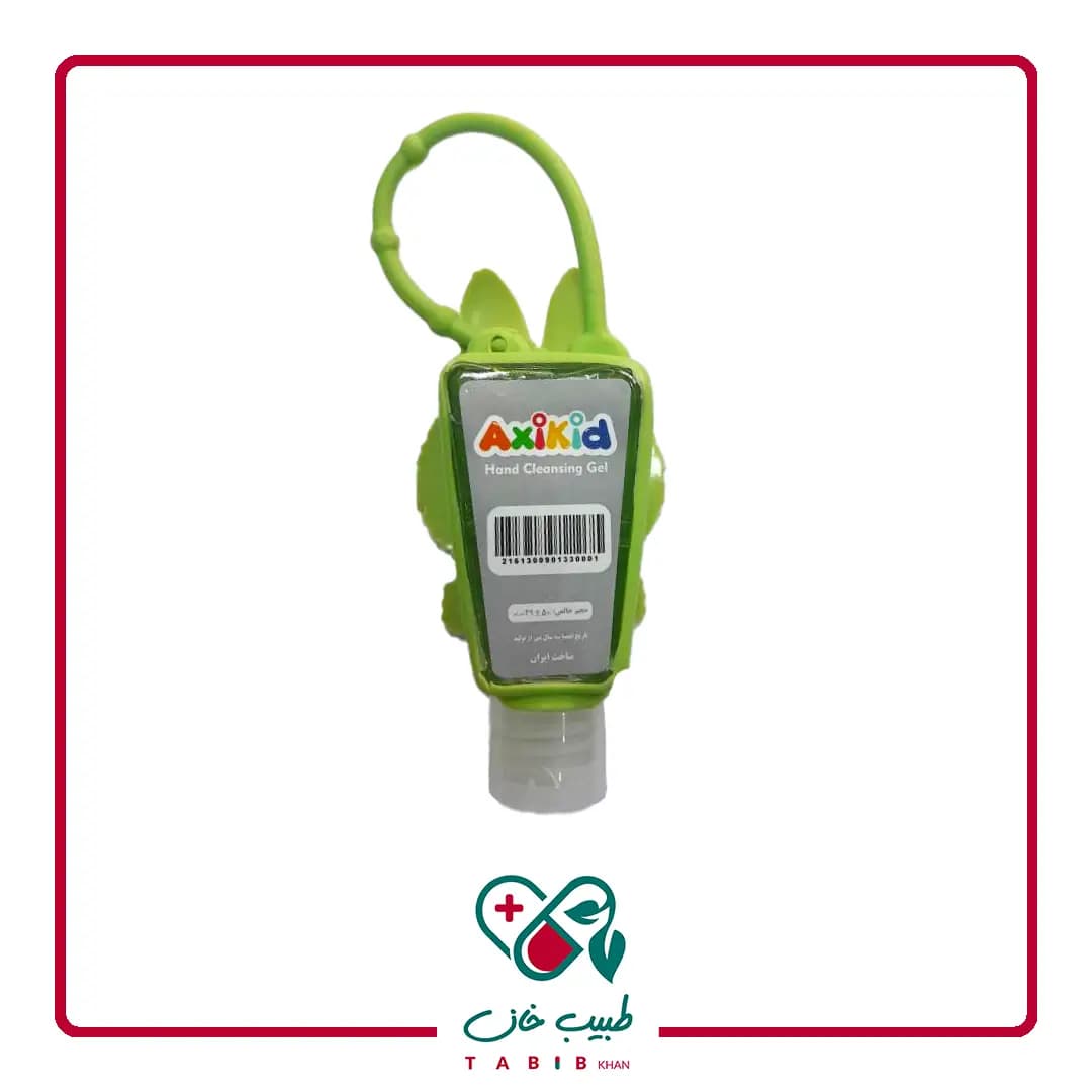 ژل ضدعفونی کننده دست کودک آکسی کید مدل لبوبو رنگ سبز/Axikid Baby hand sanitizer gel green color — تصویر ۳