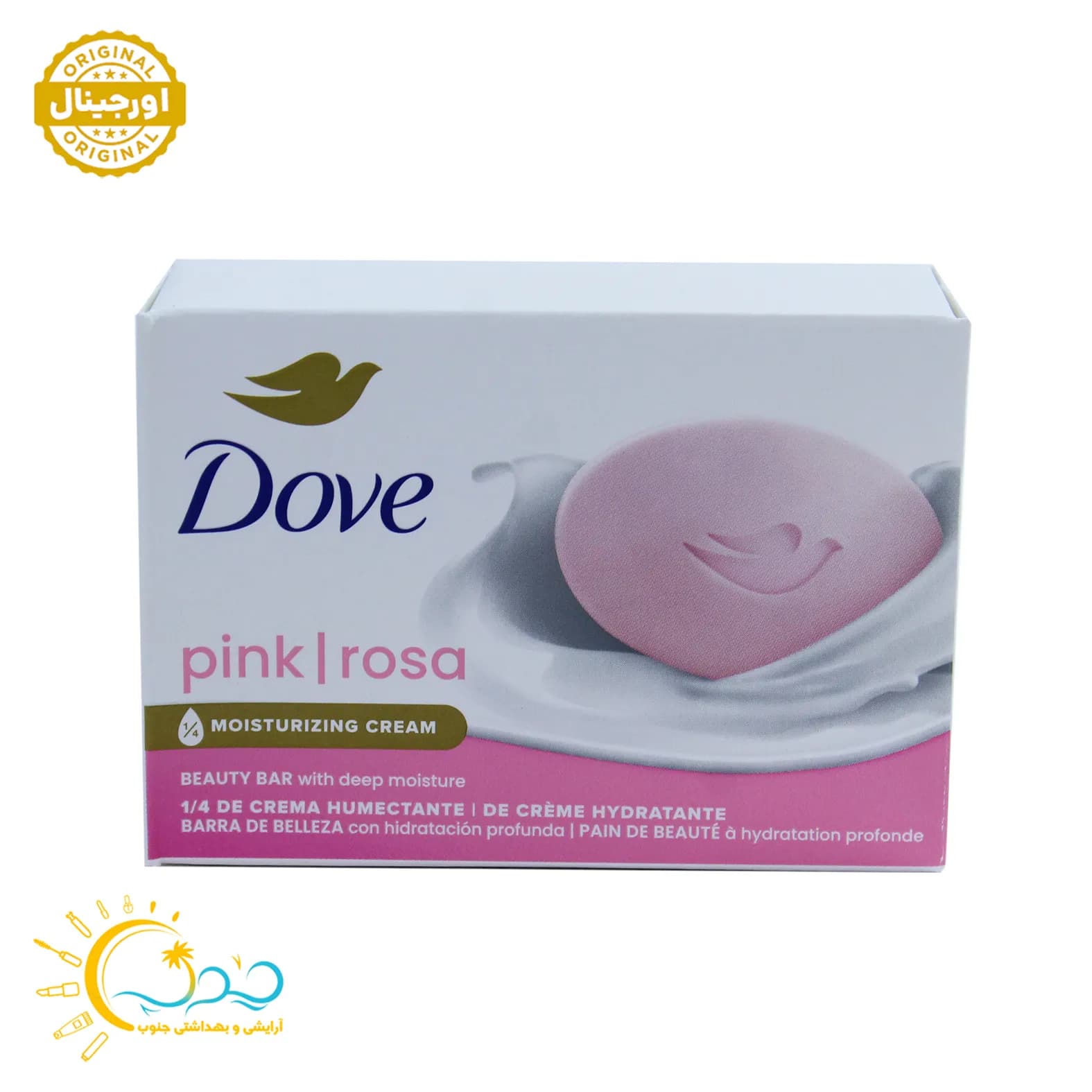 صابون داو Dove صورتی مدل PINK Rose رایحه گل رز حجم 106 گرم