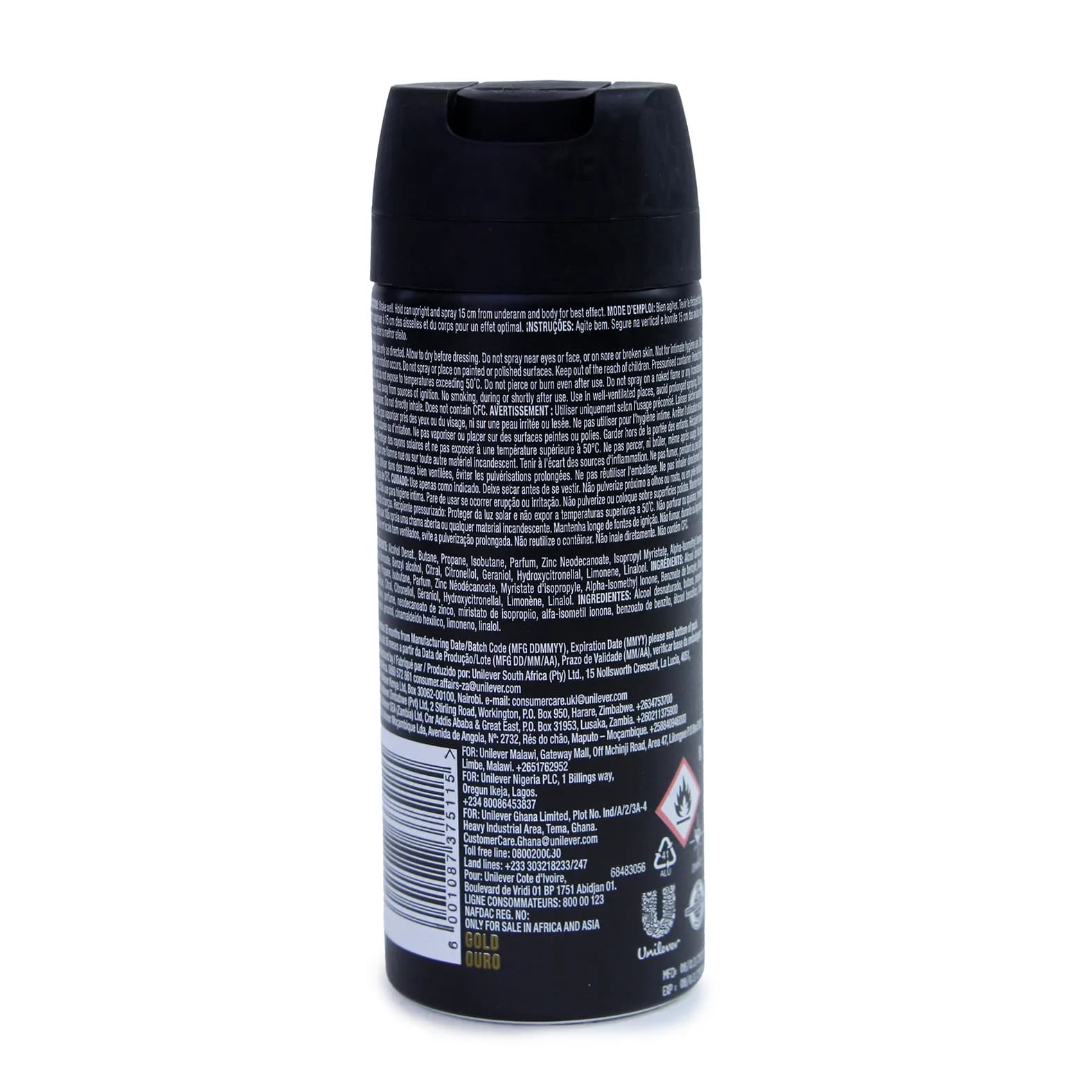 اسپری ضدتعریق مردانه آکس Axe مدل Gold حجم 150 میل — تصویر ۳