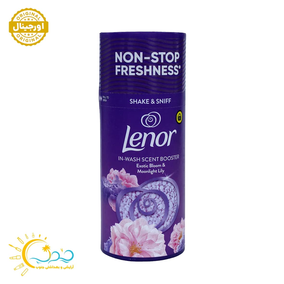خوشبو كننده لباس لنور Lenor رایحه گل‌های اگزوتیک و سوسن شب حجم 155 گرم — تصویر ۴