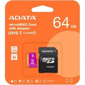 کارت حافظه میکرو 64 گیگابایت ای دیتا مدل R80W25 +ADP