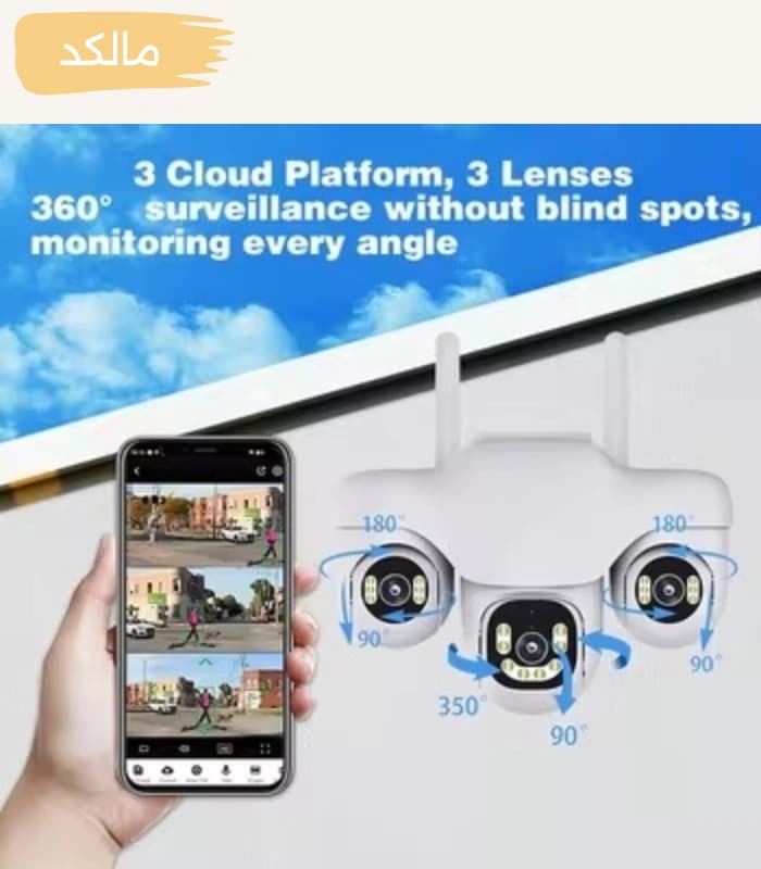 دوربین سیم کارتی 3 لنز چرخشی V380PRO-U3 — تصویر ۶