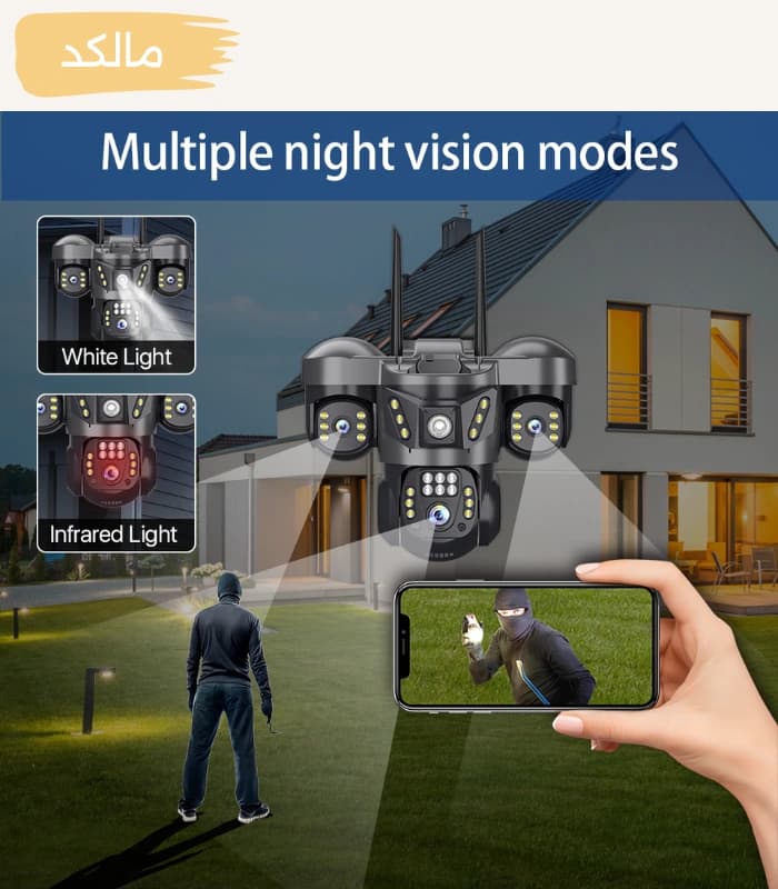 دوربین مداربسته سیم کارتی سه لنز V380PRO-X77 — تصویر ۴