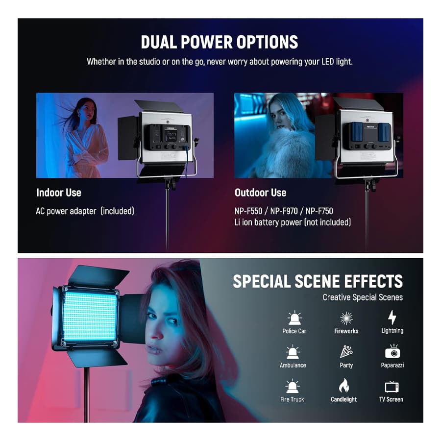 نور ال ای دی نیور NEEWER LED Light RGB660 PRO II — تصویر ۶