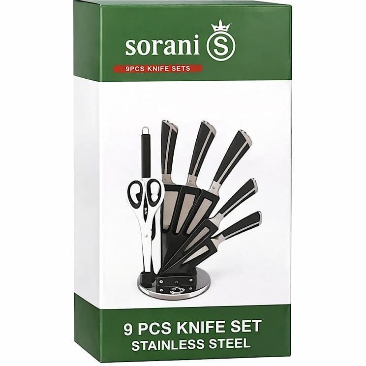سرویس کارد و ساطور ۹ پارچه سورانی ایتالیا مدل 9PCS — تصویر ۴