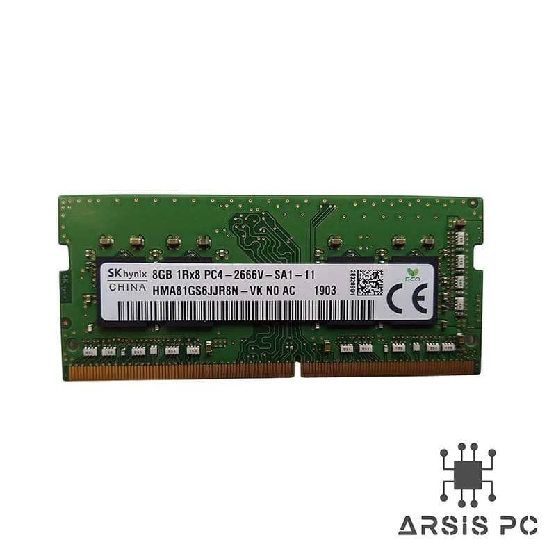 رم لپ‌تاپ SK hynix DDR4 ظرفیت 8 گیگابایت فرکانس 2666MHz مدل HMA81GS6CJR8N-VK تایمینگ CL19