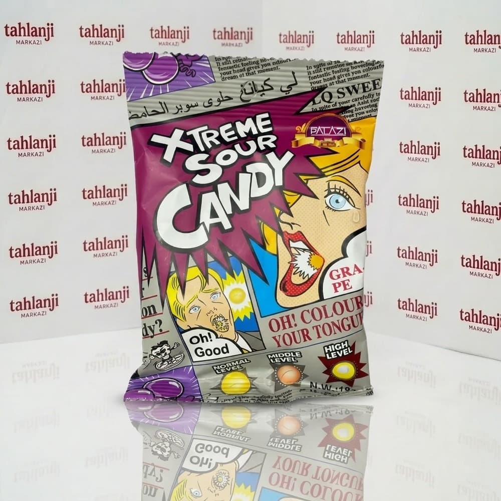 آبنبات ترش پالازی مدل Xtreme Sour Candy با طعم انگور وزن 109 گرم