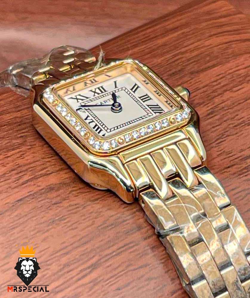 ساعت مچی زنانه کارتیه پنتر رزگلد قاب نگین سایز اسمال CARTIER PANTHRE 2531 — تصویر ۱۰