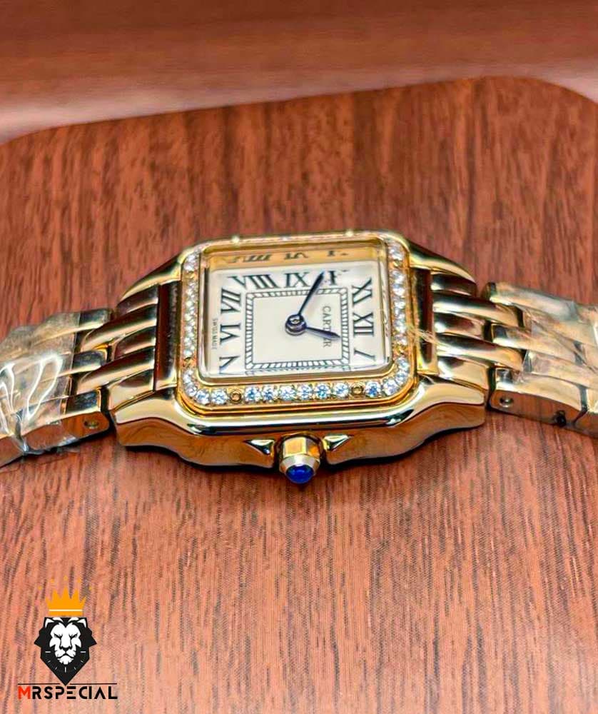 ساعت مچی زنانه کارتیه پنتر رزگلد قاب نگین سایز اسمال CARTIER PANTHRE 2531 — تصویر ۵