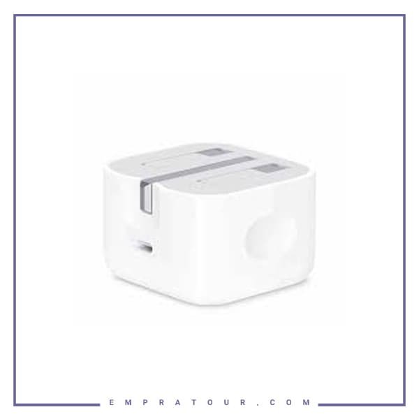 شارژر دیواری 20 وات اصلی اپل مدل Apple USB-C 20W Power Adapter A2344 سه پین