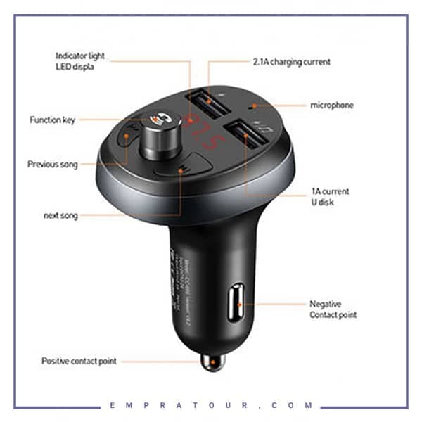 شارژر فندکی با قابلیت پخش موسیقی و تماس مک دودو Mcdodo Car Charger Blutooth FM Transmitter CC-6880 — تصویر ۸