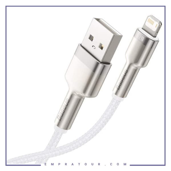 کابل لایتنینگ بیسوس 2متر Baseus Cafule Metal Data CALJK-B01 — تصویر ۷