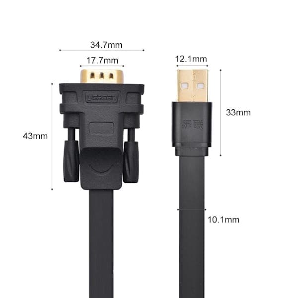 کابل تبدیل USB 2.0 A به DB9 RS-232 Male یوگرین مدل CR107 کد 20218
