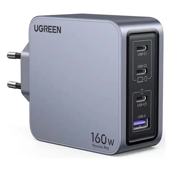 شارژر دیواری 160 وات Nexode Pro سه پورت USB-C و یک پورت USB-A یوگرین مدل X763 کد 25877 همراه با کابل 4 آمپر USB-C به طول 1.5 متر — تصویر ۱۰