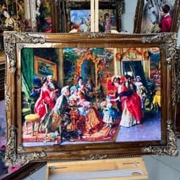 تابلو فرش طرح مهمانی مادر بزرگ — تصویر ۳