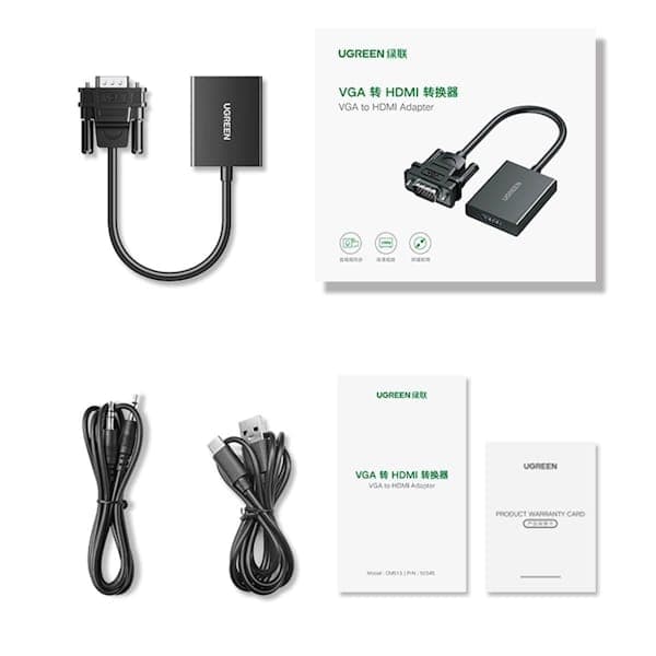 تبدیل VGA Male به HDMI Female یوگرین مدل CM513 کد 50945 — تصویر ۴