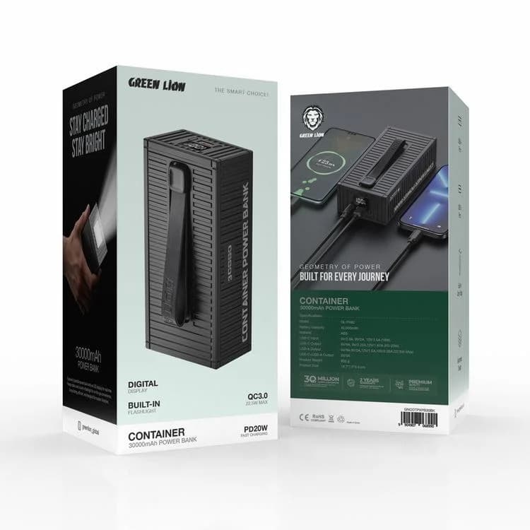 پاوربانک 22.5 وات گرین لاین مدل Container ظرفیت 30000 میلی آمپر ساعت — تصویر ۱۱