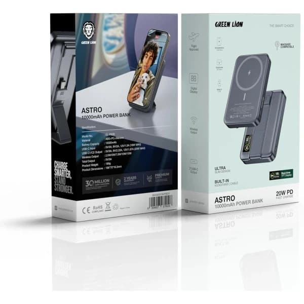 پاوربانک Green Lion Astro 10000mAh 3 در 1 با شارژ بی‌سیم و PD 20W — تصویر ۱۰