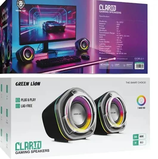 اسپیکر گیمینگ گرین لاین Green Lion Clario Gaming Speakers GNCLGAMSPBK — تصویر ۷