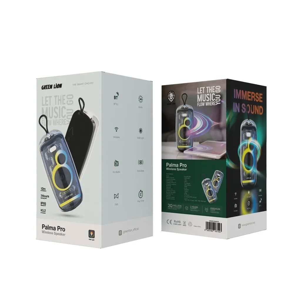 اسپیکر شارژی بیسیم پالما‌ پرو Palma Pro برندGreen Lion با نور RGB — تصویر ۱۲