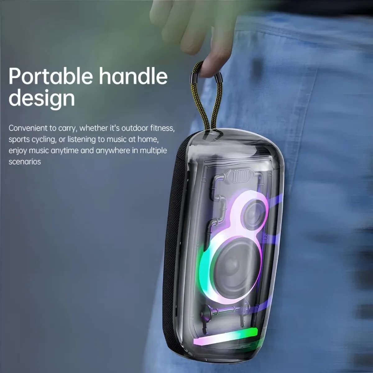 اسپیکر شارژی بیسیم پالما‌ پرو Palma Pro برندGreen Lion با نور RGB — تصویر ۷