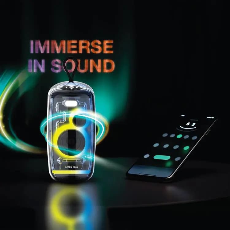 اسپیکر شارژی بیسیم پالما‌ پرو Palma Pro برندGreen Lion با نور RGB — تصویر ۸