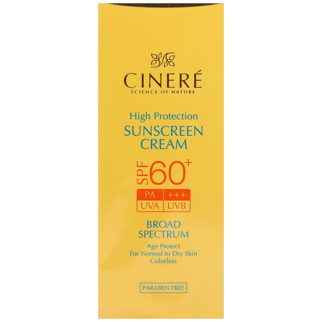 کرم ضد آفتاب بی رنگ SPF 60 مناسب انواع پوست 50 میل سینره