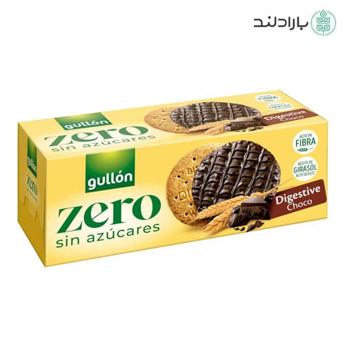 بیسکویت دایجستیو با شکلات تلخ بدون شکر گولون (Gullón Zero Choc Digestive with Dark Chocolate)