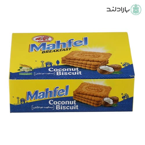 بیسکویت جو صبحانه محفل نارگیلی جمانه حاوی آرد جو و شهد توت – 480 گرم