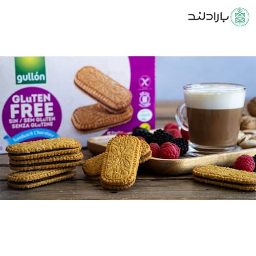 بیسکویت ساندویچی کرمدار شکلاتی بدون گلوتن گولون – 225 گرم — تصویر ۳