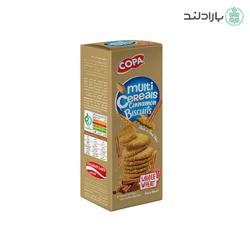 بیسکویت سبوس‌دار چند غله با طعم دارچین کوپا – 150 گرم