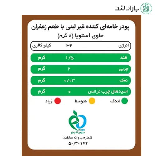 کریمر غیر لبنی با طعم زعفران پپتینا – 200 گرم — تصویر ۷