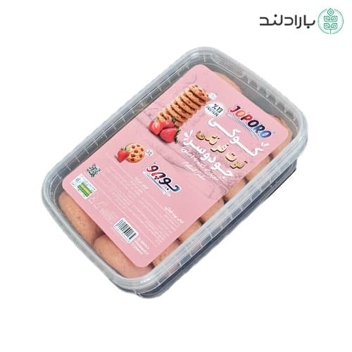 کوکی جو دوسر توت فرنگی پروتئینه جوپرو 350 گرمی (شیرین شده با استویا)