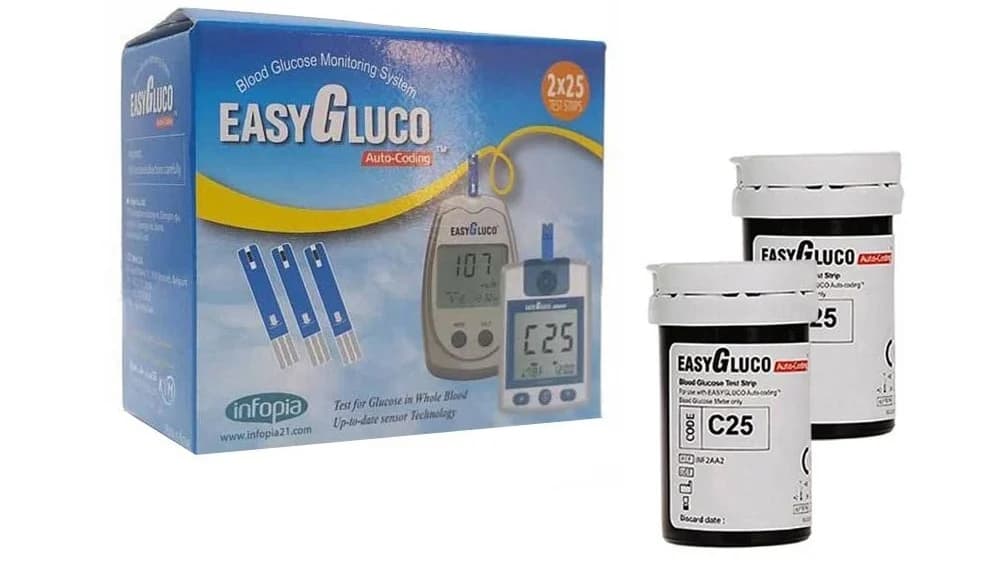 نوار تست قند خون ایزی گلوکو 50 عددی EasyGluco